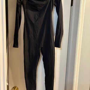 Quince Classic Black Long Sleeve Jumpsuit